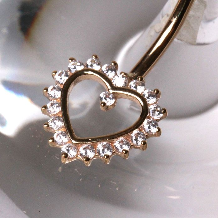 14Kt. Gold Navel Ring with Heart